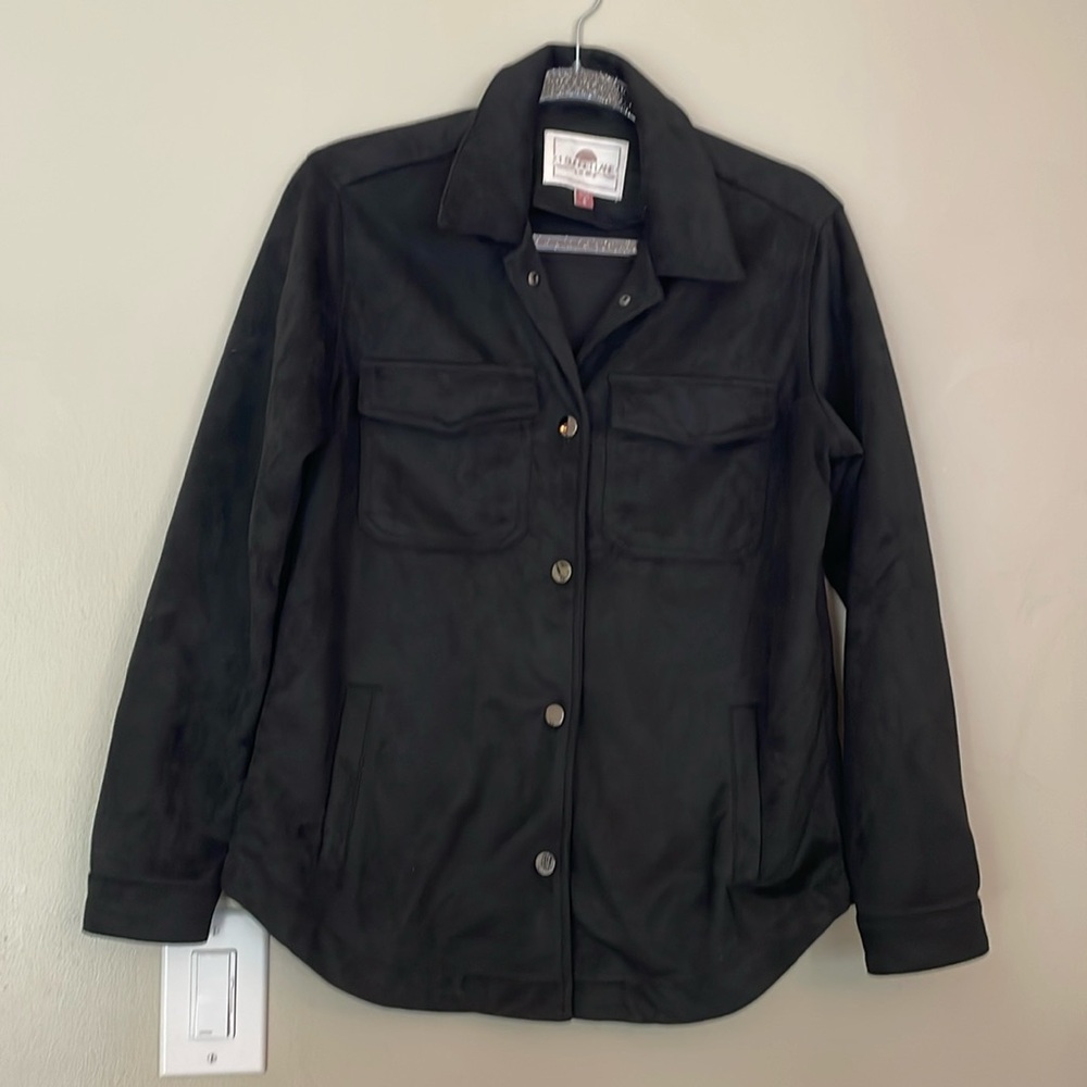 Black faux suede jacket size small